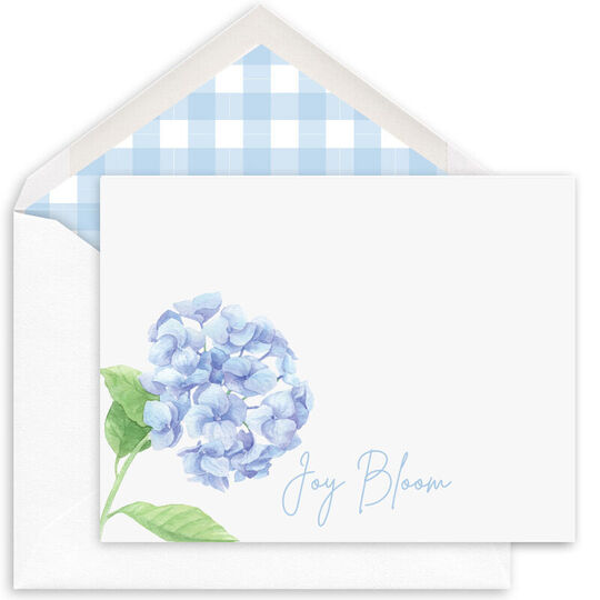 Blue Hydrangea Bloom Folded Note Cards